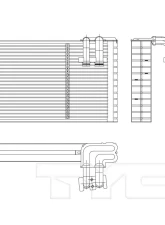 TYC Genera A/C Evaporator Core Honda Odyssey Rear 2011-2017                                     - 97208 - Image 2