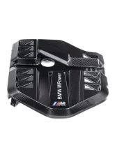 Eventuri Black Carbon Engine Cover Matte with BMW M Power Decal for BMW M3/M4 2015-2020                                     - EVE-G8XM-CFM-ENG-D - Image 5