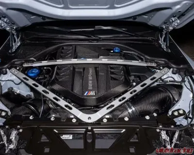 Eventuri Black Carbon Engine Cover Matte with BMW M Power Decal for BMW M3/M4 2015-2020 - EVE-G8XM-CFM-ENG-D