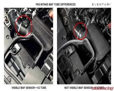 Eventuri Carbon Charge Pipe V2 Honda Civic FK8 Type R CLEARANCE - EVE-FK8V2-CF-CHG