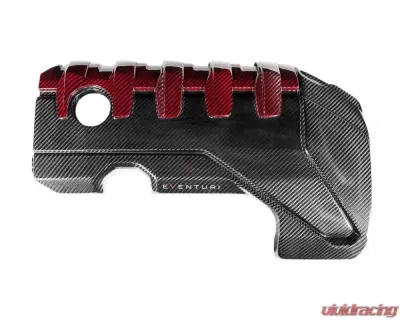 Eventuri Black Carbon and Red Kevlar Engine Cover for EVE-ST38V8S-CF-ENG - EVE-ST38V8S-CF-ENG