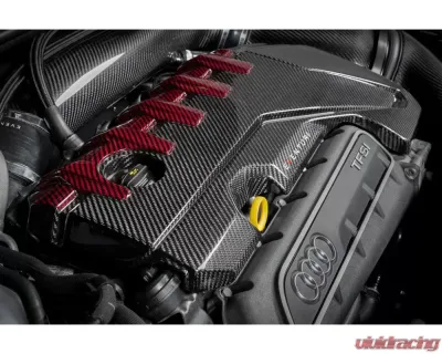 Eventuri Black Carbon and Red Kevlar Engine Cover for EVE-ST38V8S-CF-ENG - EVE-ST38V8S-CF-ENG