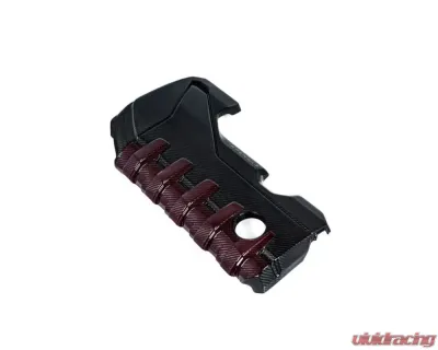 Eventuri Black Carbon and Red Kevlar Engine Cover for EVE-ST38V8S-CF-ENG - EVE-ST38V8S-CF-ENG