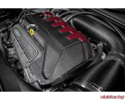 Eventuri Black Carbon and Red Kevlar Engine Cover for EVE-ST38V8S-CF-ENG - EVE-ST38V8S-CF-ENG