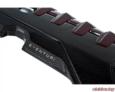 Eventuri Black Carbon and Red Kevlar Engine Cover for EVE-ST38V8S-CF-ENG - EVE-ST38V8S-CF-ENG