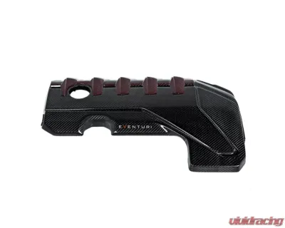 Eventuri Black Carbon and Red Kevlar Engine Cover for EVE-ST38V8S-CF-ENG - EVE-ST38V8S-CF-ENG