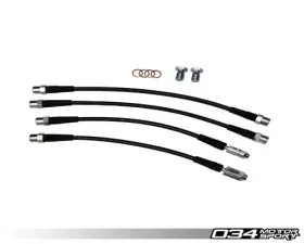 034 Motorsports Stainless Steel Braided Brake Line Kit Audi A4 | S4 Quattro B6/B7 2002-2008