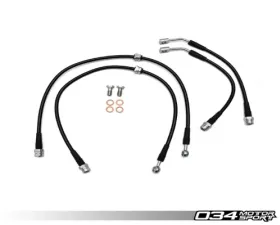 034 Motorsports Stainless Steel Braided Brake Line Kit Audi A3/S3 | VW Golf R 2015+