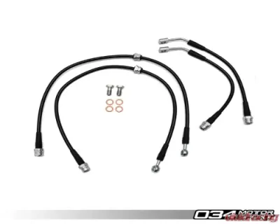 034 Motorsports Stainless Steel Braided Brake Line Kit Audi A3/S3 | VW Golf R 2015+ - 034-303-0016
