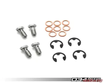 034 Motorsports Stainless Steel Braided Brake Line Kit for Audi A3 2006-2012 & VW Golf/GTI/Jetta 2010+ - 034-303-0017