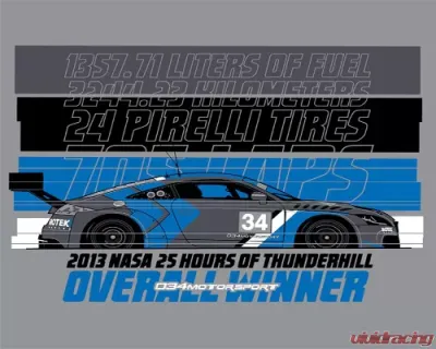 034 Motorsports 2013 NASA 25 Hours of Thunderhill Commemorative T-Shirt XL 100% Cotton - 034-A01-1005-XL