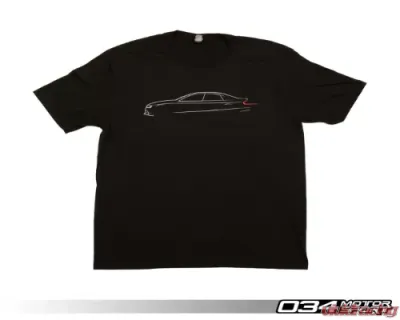 034 Motorsports T-Shirt, Audi B8.5 Sedan Line Art - 034-A01-1014-XXXL