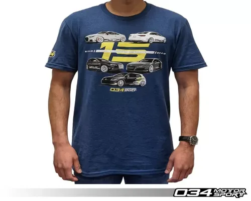 034 Motorsports 15th Anniversary Commemorative T-Shirt, Deep Royal Fleck - 034-A01-1021-L