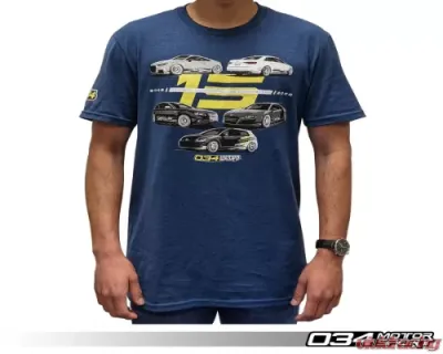 034 Motorsports 15th Anniversary Commemorative T-Shirt, Deep Royal Fleck - 034-A01-1021-XL