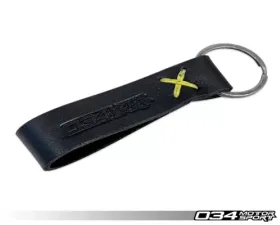 034 Motorsports Embossed Leather Key Chain