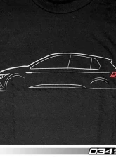 034Motorsport T-Shirt, MK8 Volkswagen GTI Line Art                                     - 034-A01-1024-WL - Image 2