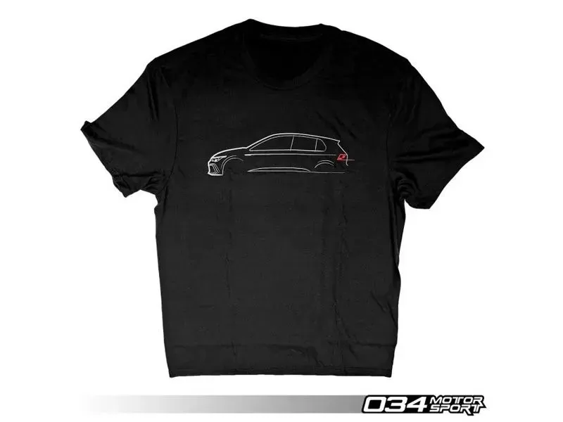 034Motorsport T-Shirt, MK8 Volkswagen GTI Line Art - 034-A01-1024-WL