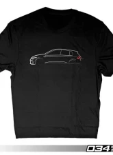 034Motorsport T-Shirt, MK8 Volkswagen GTI Line Art                                     - 034-A01-1024-WL - Image 2