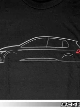 034Motorsport T-Shirt, MK8 Volkswagen GTI Line Art                                     - 034-A01-1024-L - Image 2