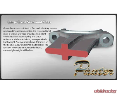 034 Motorsports Pauter 4340 Chromoly Cross-Beam Connecting Rod Set Audi EA837 3.0T 2009-2018 - PAU-AUD-220-588-1530FD