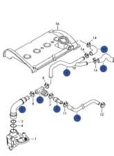 034 Motorsports Engine Crankcase Breather Hose Kit for Audi TT MK1 & VW Golf/Jetta 2000-2001                                     - 034-101-3005 - Image 2