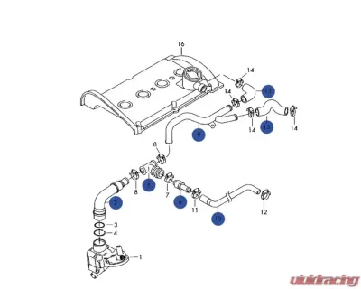 034 Motorsports Engine Crankcase Breather Hose Kit for Audi TT MK1 & VW Golf/Jetta 2000-2001 - 034-101-3005