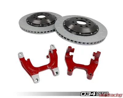 034 Motorsports Stage 2 Dynamic+ Braking Package for Audi 8V.5 RS3 2017-2022, Red 350mm Upgrade - 034-301-0016-RED-DSO