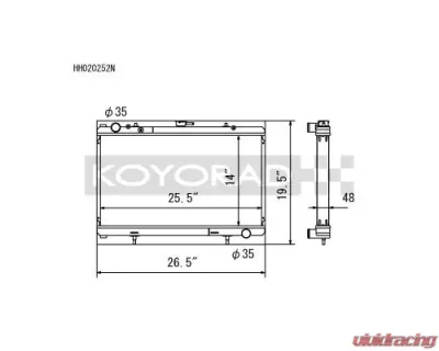 Koyo N-FLO (Dual Pass) Radiator Nissan 180SX | Silvia S13 SR20DET (MT) 1989-1994 - HH020252N