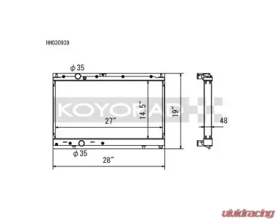 Koyo Radiator Mitsubishi Evolution 4 | 5 | 6 Turbo (MT) 1997-2000 - HH030939