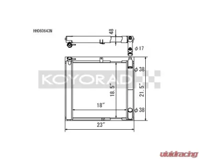 Koyo N-FLO Technology Radiator *OE Shroud Requires Trimming* Mazda RX-7 1.3L FC NA/Turbo (MT) 1989-1992 - HH060643N