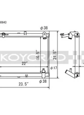 Koyo Radiator Mazda RX-7 1.3L Late FC Chassis Turbo & Non Turbo Radiator 1989-1992                                     - HH060643 - Image 2