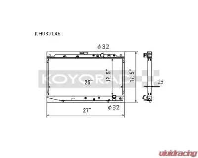 Koyo All-Aluminum Radiator Honda Civic | CRX EF Chassis w/B-Series (MT) 1988-1991 - KH080146