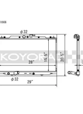 Koyo Racing Radiator 25mm core Acura TSX 2.4L (MT) 2004-2008                                     - KH081666 - Image 2