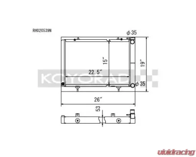 Koyo Radiator Lexus IS-F 5.0L (AT) 2008-2011 - HH012170