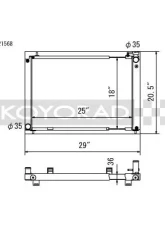 Koyo Cross Flow Radiator Nissan 350Z VQ35DE (MT) 2003-2006                                     - VH021568 - Image 2