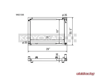 Koyo Cross Flow Radiator Nissan 350Z VQ35DE (MT) 2003-2006 - VH021568
