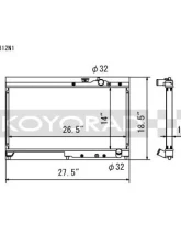 Koyo Manual Transmission Radiator  Honda Civic 1.6 DOHC 1992-2000                                     - VH0812N1 - Image 2
