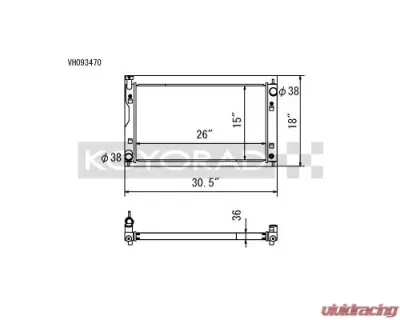 Koyo Aluminum Radiator Subaru Impreza 2.0L Non-Turbo | Crosstrek 2.0 / 2.5L Non-Turbo - VH093470