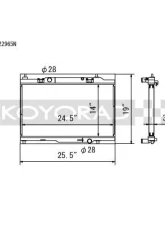 Koyo 36mm Hyper Core + NFLO Triple Pass Radiator Ford Fiesta ST 2014-2019                                     - VH322965N - Image 3