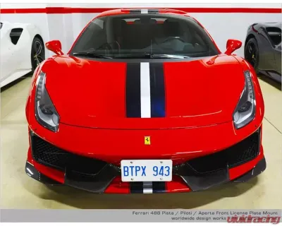 Carbonio License Plate Mount Ferrari 488 Pista 2019+ - LPMFEAPTSAR