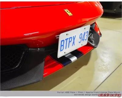 Carbonio License Plate Mount Ferrari 488 Pista 2019+ - LPMFEAPTSAR