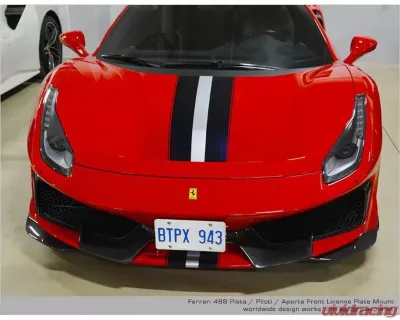 Carbonio License Plate Mount Ferrari 488 Pista 2019+ - LPMFEAPTSAR