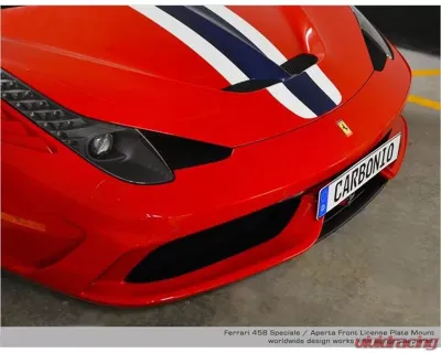 Carbonio License Plate Mount Ferrari F458 Speciale | Aperta 2013-2015 - LPMFEASPCR