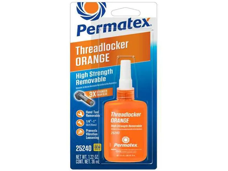 Permatex High Strength Removable Threadlocker Orange, 36 ml - 25240