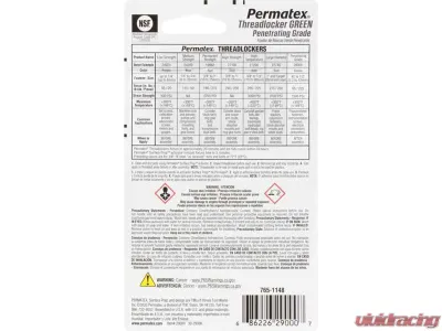 Permatex Penetrating Grade Threadlocker Green 6 ml - 29000