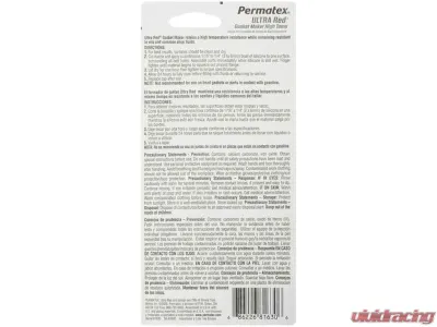 Permatex Ultra Red RTV Silicone 3.5OZ 12/Case - 81630