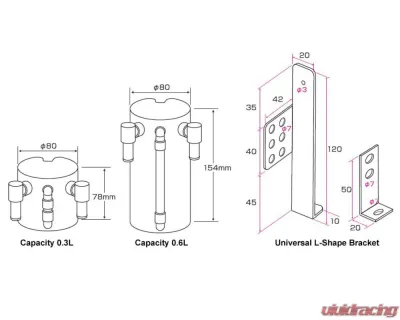 Cusco Universal 9mm Oil Catch Tank - 00B 009 SA