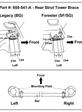 Cusco Type-AS Rear Strut Bar Subaru Forester | Legacy 1995-2008                                     - 658 511 A - Image 5