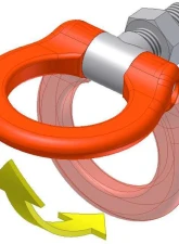 Cusco Front Tow Hook Swivel Joint Toyota Vitz | Yaris 2005-2015                                     - 900 017 F - Image 2