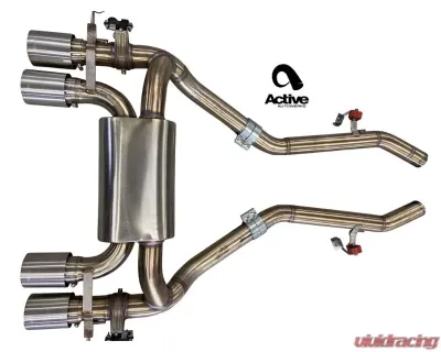 Active Autowerke Exhaust Valved Rear 100mm w/ Black Tips BMW G80/G82 | M3/M4 2021+ - 11-086B
